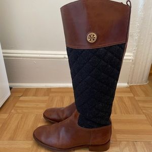 Tory Burch brown leather riding boots size 9
